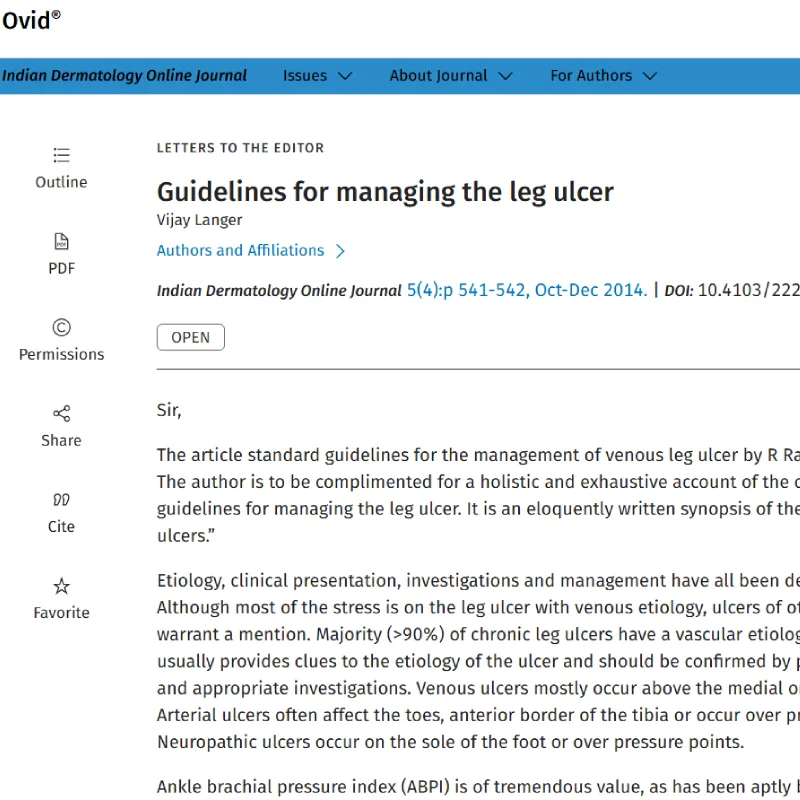 Guidelines for managing the leg ulcer