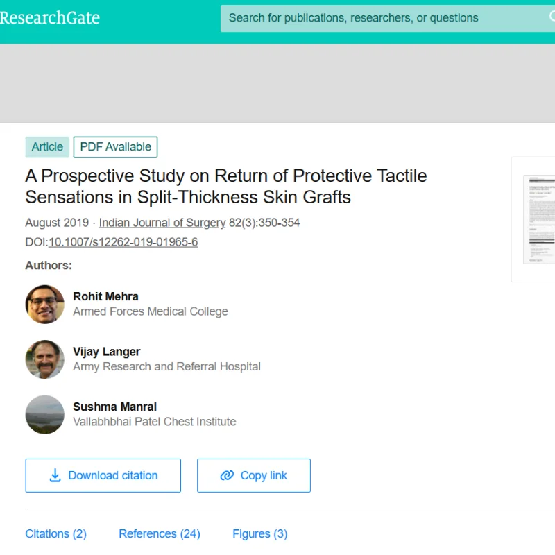 A Prospective Study on Return of Protective Tactile Sensations in Split-Thickness Skin Grafts