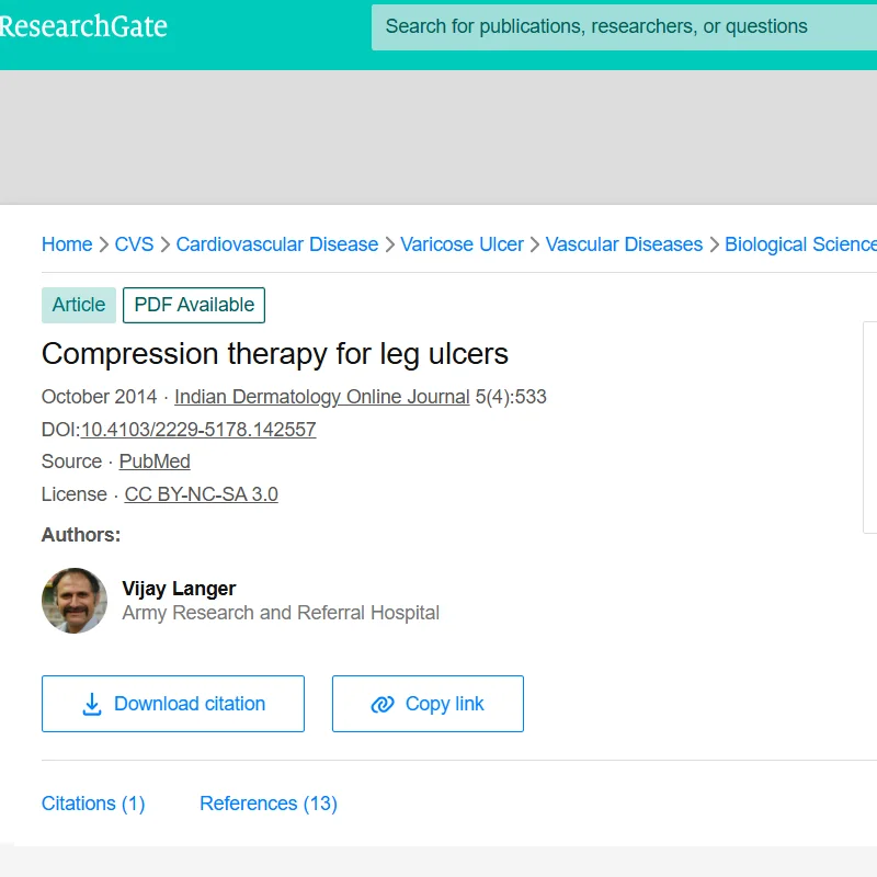 Compression therapy for leg ulcers